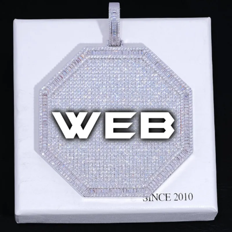 CUSTOM LETTER NECKLACE 3D BIG OCTAGON sold by The GUU Shop