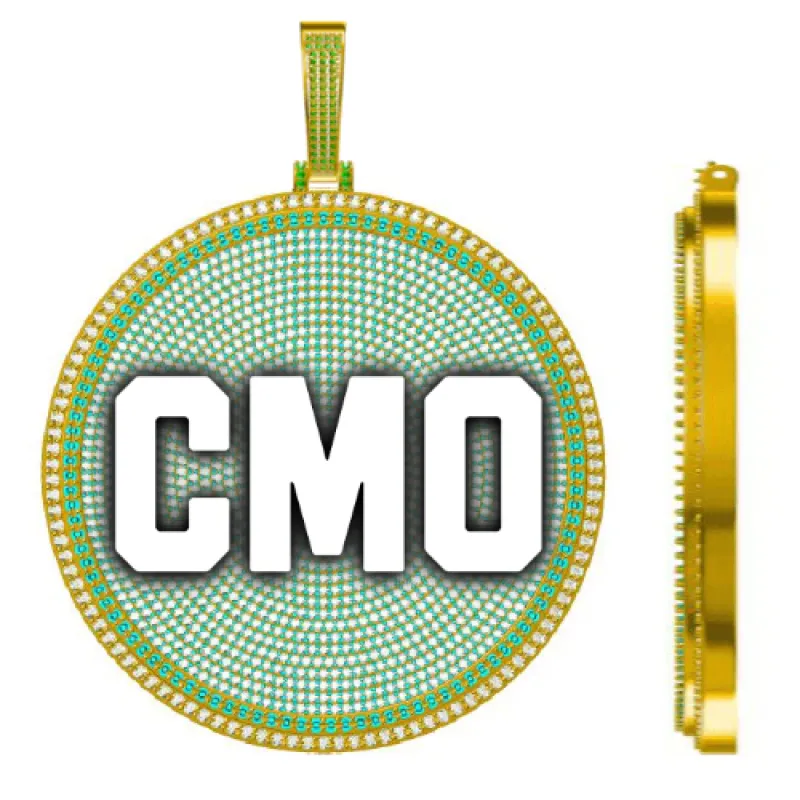 CUSTOM LETTER NECKLACE 3D BIG DISC sold by The GUU Shop