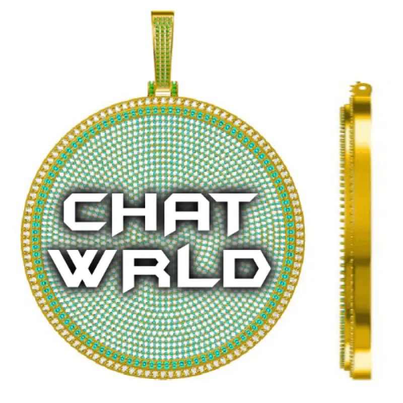 CUSTOM LETTER NECKLACE 3D BIG DISC sold by The GUU Shop