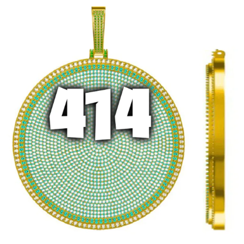 CUSTOM LETTER NECKLACE 3D BIG DISC sold by The GUU Shop