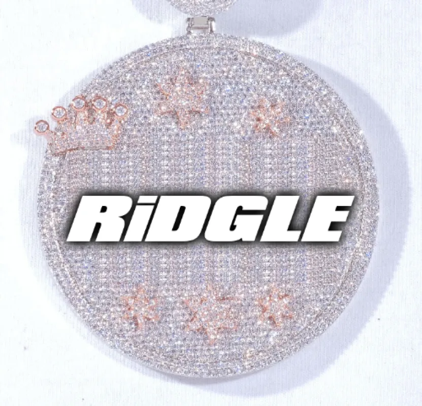 CUSTOM LETTER NECKLACE 3D BIG CROWN DISC sold by The GUU Shop