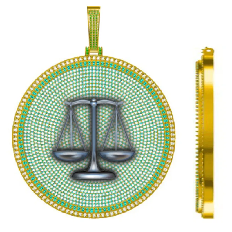 CUSTOM LETTER NECKLACE 3D BIG DISC sold by The GUU Shop