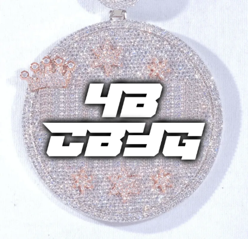 CUSTOM LETTER NECKLACE 3D BIG CROWN DISC sold by The GUU Shop