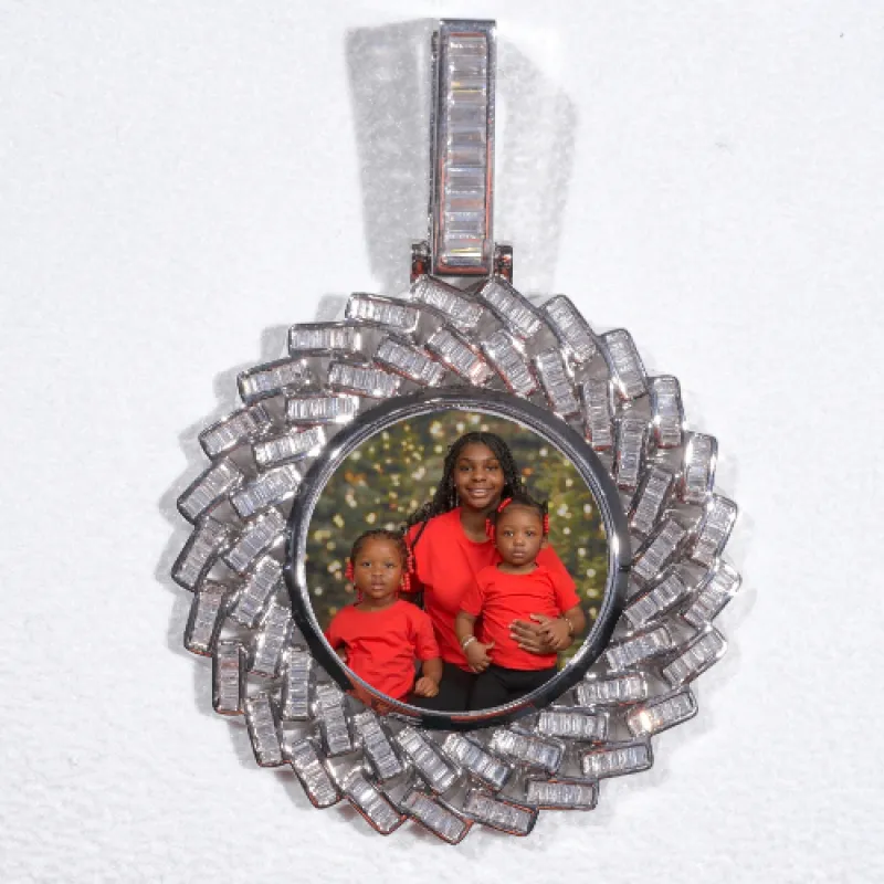 Large 3D Baguette Custom Picture Pendant sold by The GUU Shop