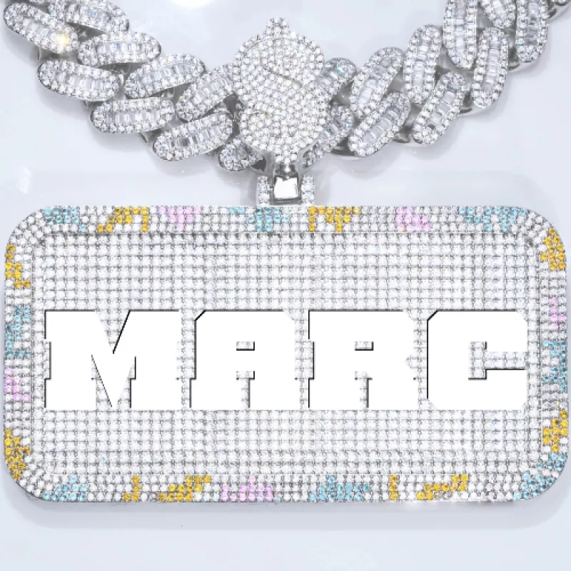 CUSTOM LETTER NECKLACE 3D COLORFUL SQUARE sold by The GUU Shop