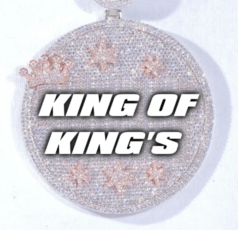 CUSTOM LETTER NECKLACE 3D BIG CROWN DISC sold by The GUU Shop