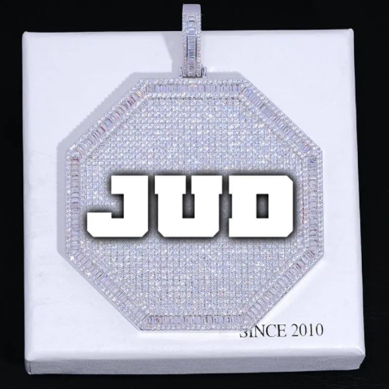 CUSTOM LETTER NECKLACE 3D BIG OCTAGON sold by The GUU Shop