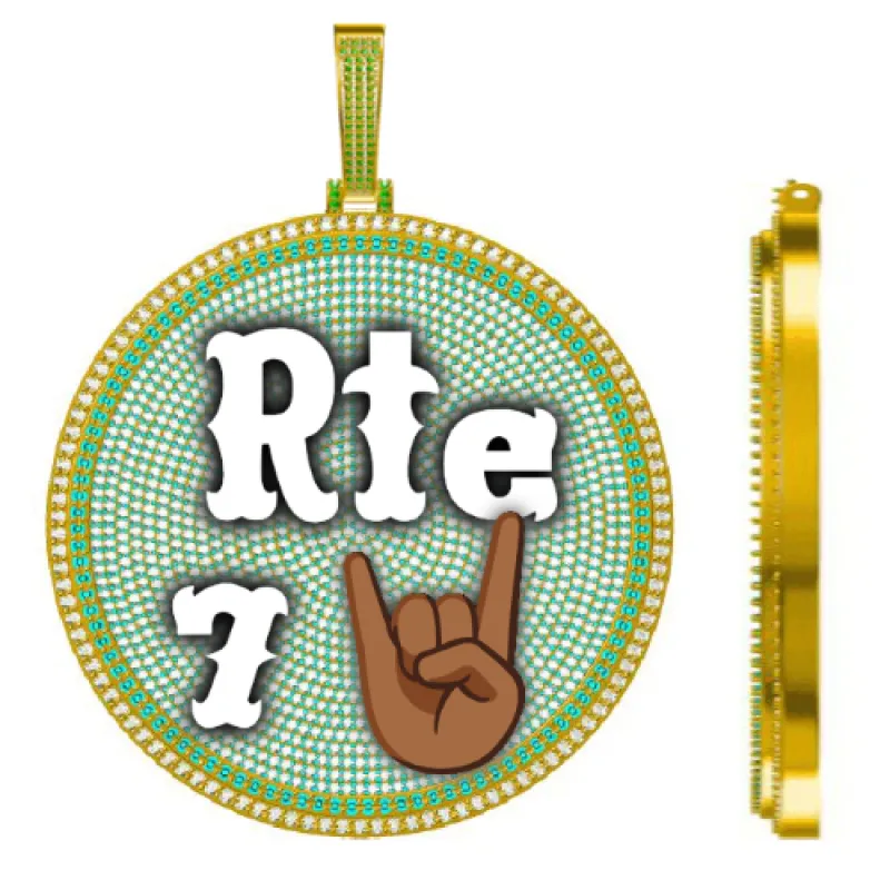 CUSTOM LETTER NECKLACE 3D BIG DISC sold by The GUU Shop