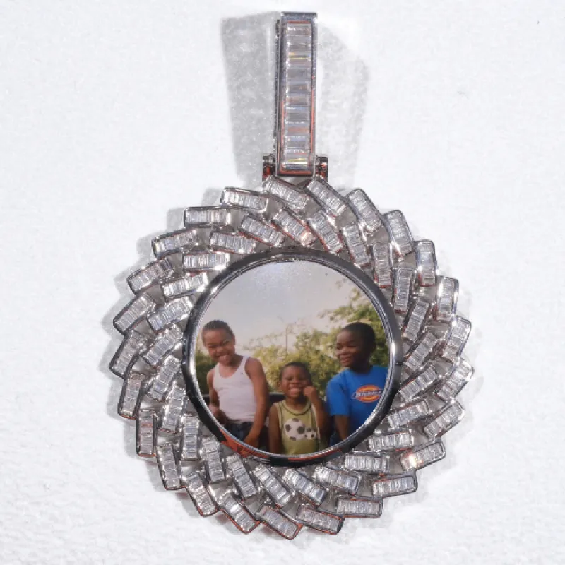 Large 3D Baguette Custom Picture Pendant sold by The GUU Shop