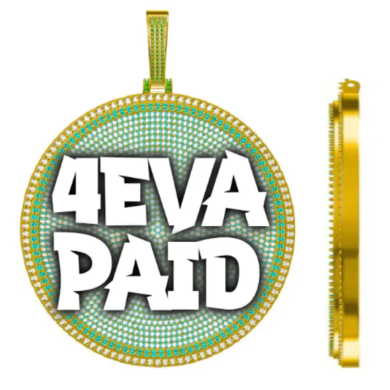 CUSTOM LETTER NECKLACE 3D BIG DISC sold by The GUU Shop