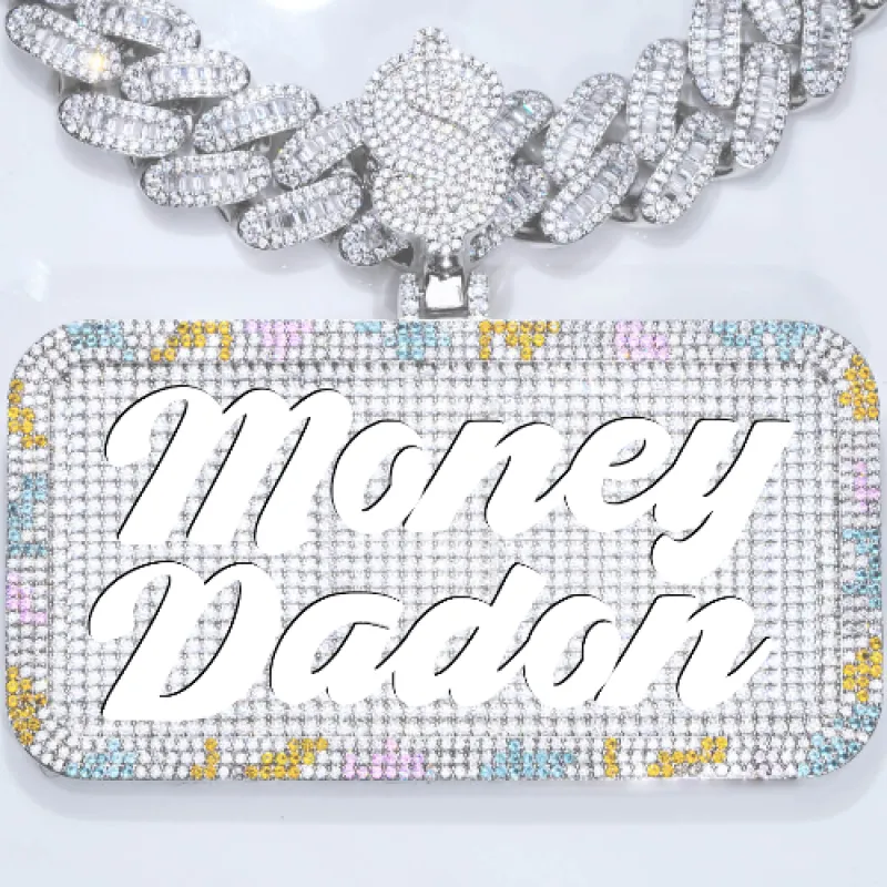 CUSTOM LETTER NECKLACE 3D COLORFUL SQUARE sold by The GUU Shop