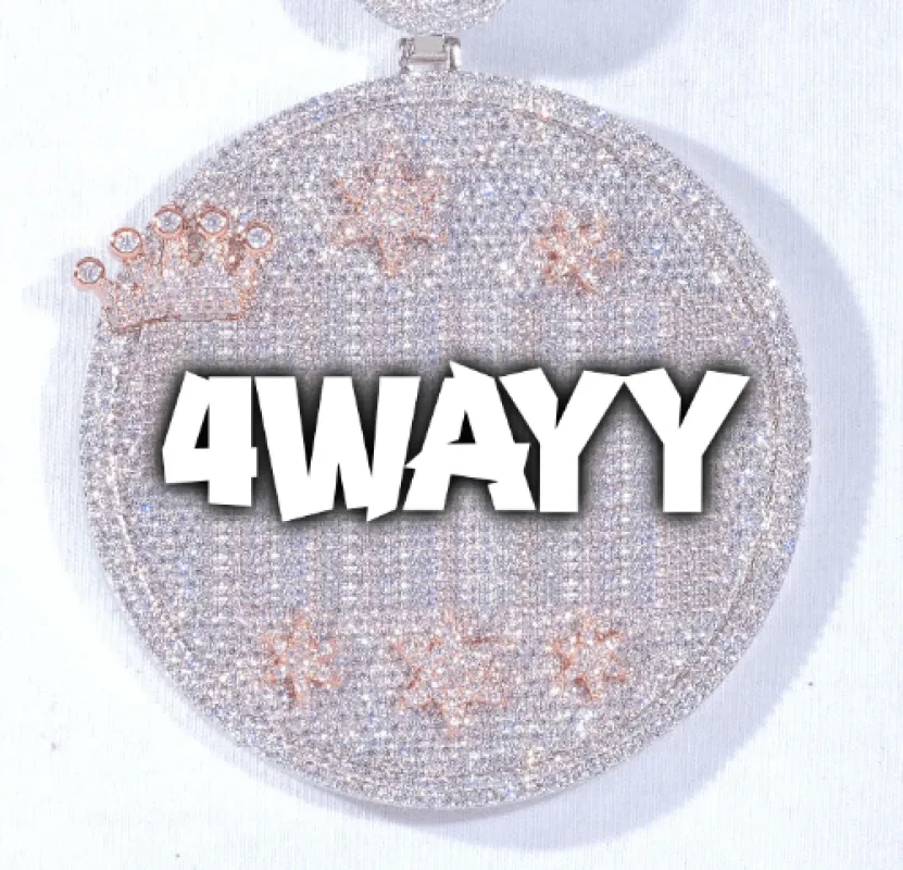 CUSTOM LETTER NECKLACE 3D BIG CROWN DISC sold by The GUU Shop