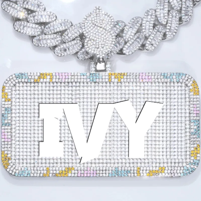 CUSTOM LETTER NECKLACE 3D COLORFUL SQUARE sold by The GUU Shop