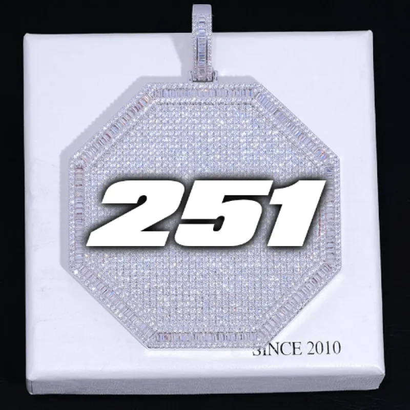 CUSTOM LETTER NECKLACE 3D BIG OCTAGON sold by The GUU Shop