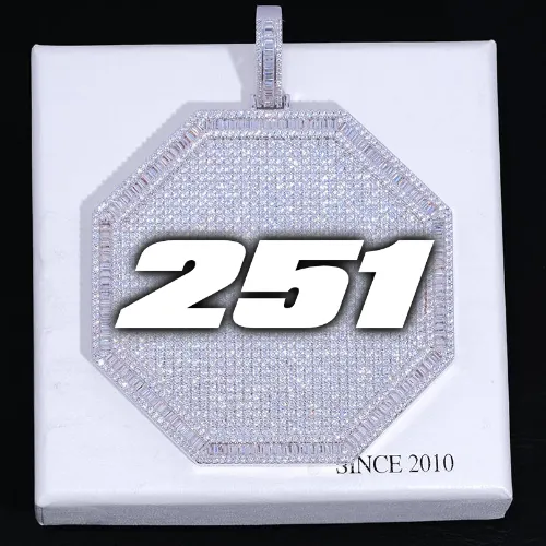 CUSTOM LETTER NECKLACE 3D BIG OCTAGON sold by The GUU Shop