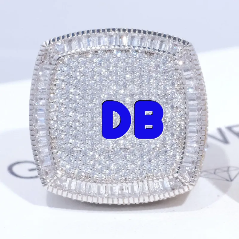 CUSTOM LETTER 3D ICED RING sold by The GUU Shop