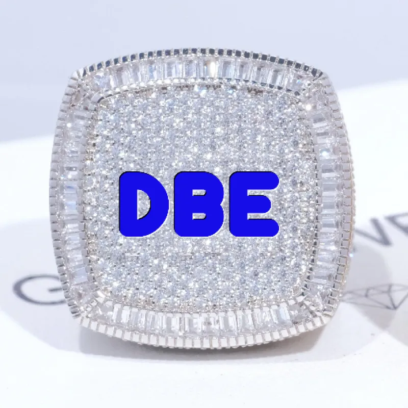 CUSTOM LETTER 3D ICED RING sold by The GUU Shop