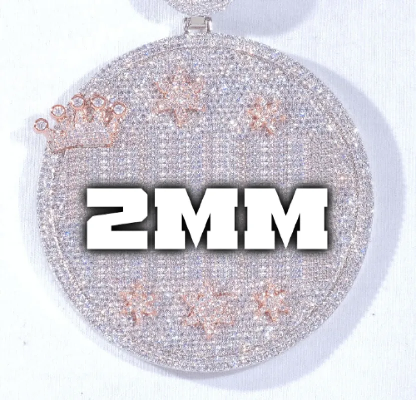 CUSTOM LETTER NECKLACE 3D BIG CROWN DISC sold by The GUU Shop