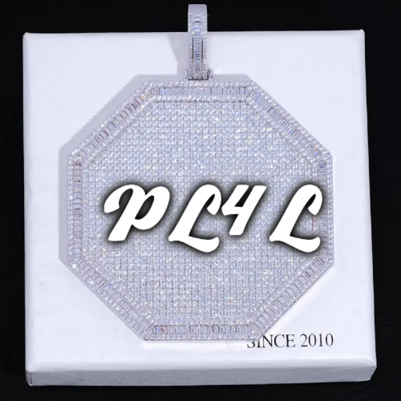 CUSTOM LETTER NECKLACE 3D BIG OCTAGON sold by The GUU Shop