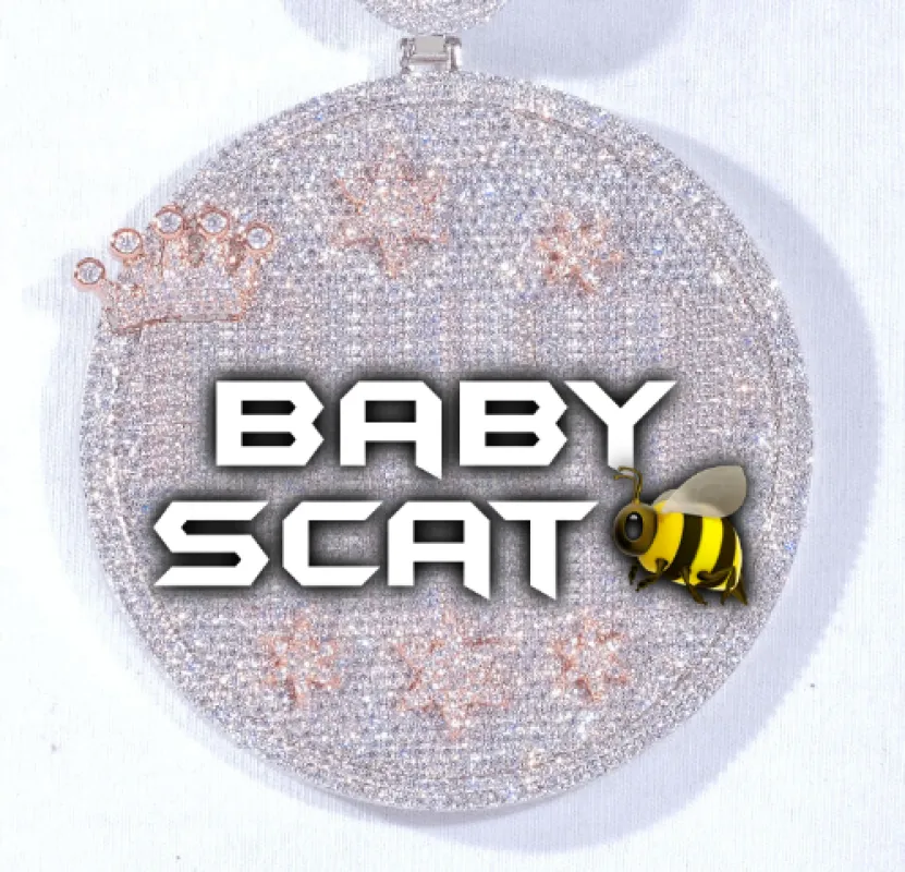 CUSTOM LETTER NECKLACE 3D BIG CROWN DISC sold by The GUU Shop