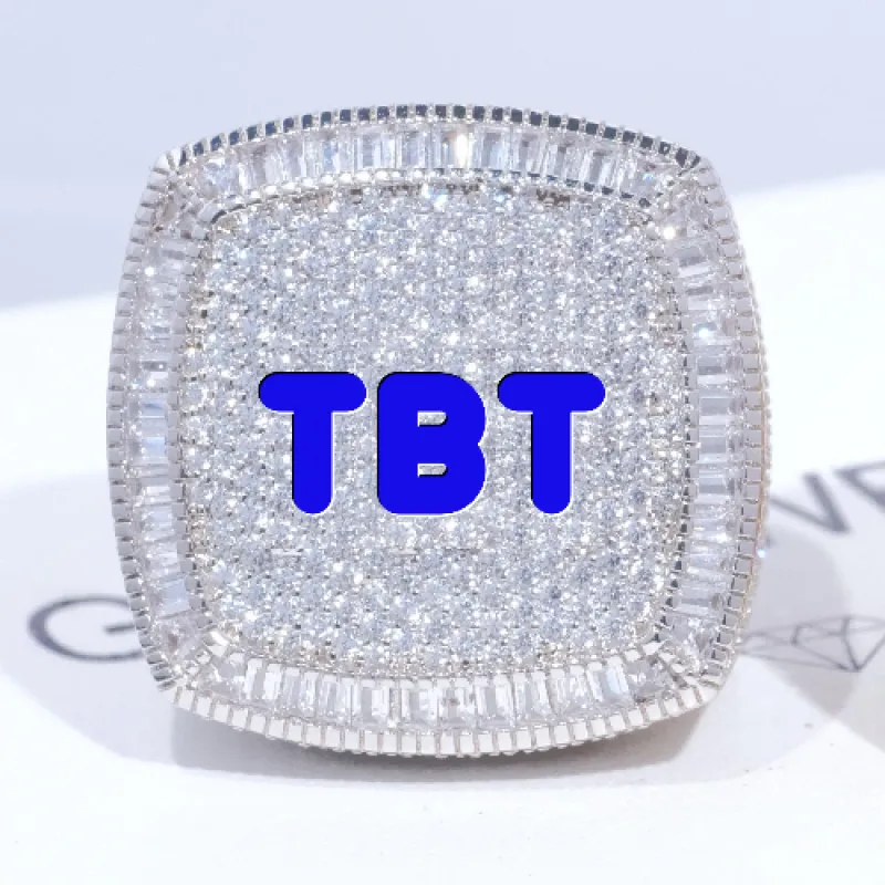 CUSTOM LETTER 3D ICED RING sold by The GUU Shop