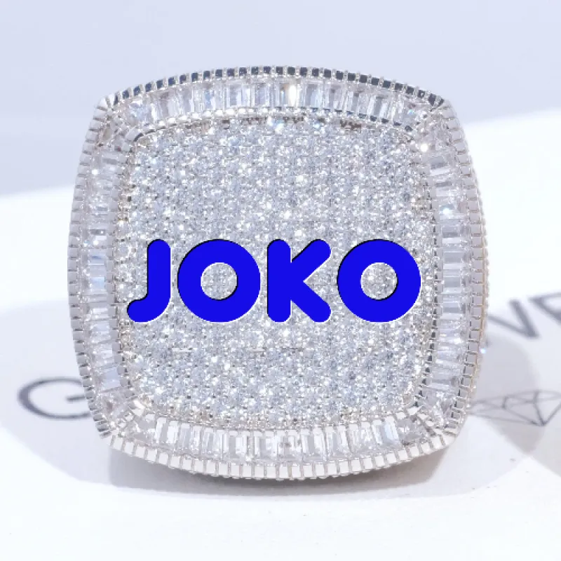 CUSTOM LETTER 3D ICED RING sold by The GUU Shop