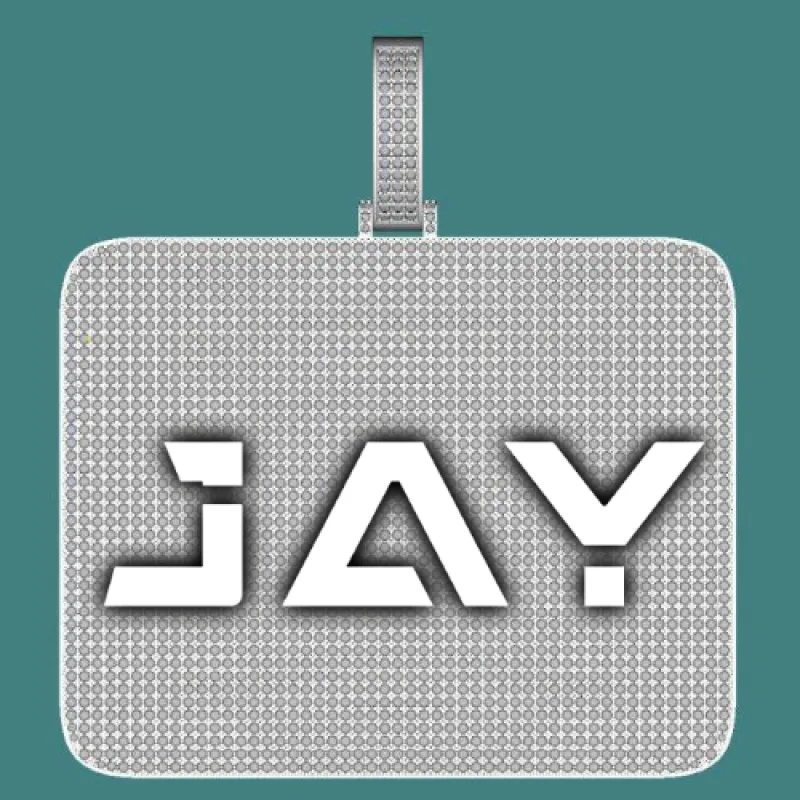 CUSTOM LETTER NECKLACE 3D BIG SQUARE sold by The GUU Shop