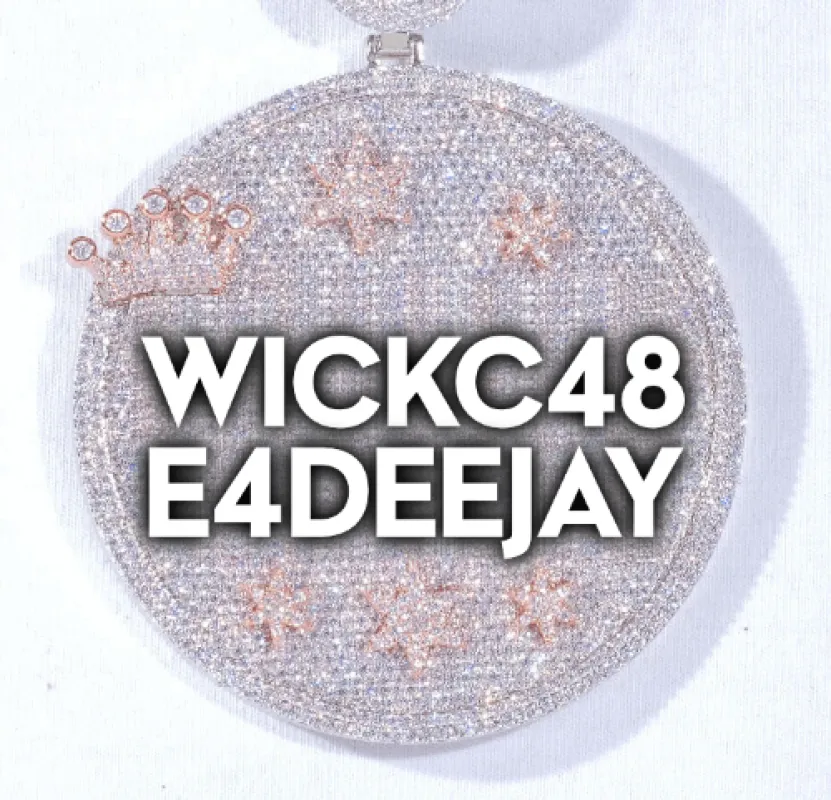 CUSTOM LETTER NECKLACE 3D BIG CROWN DISC sold by The GUU Shop