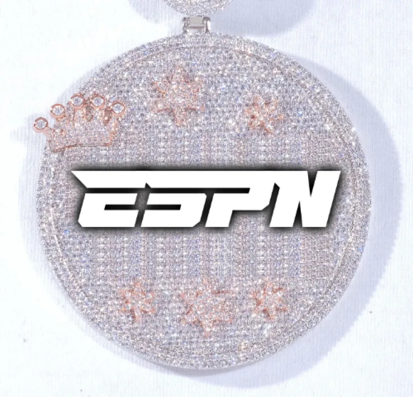 CUSTOM LETTER NECKLACE 3D BIG CROWN DISC sold by The GUU Shop