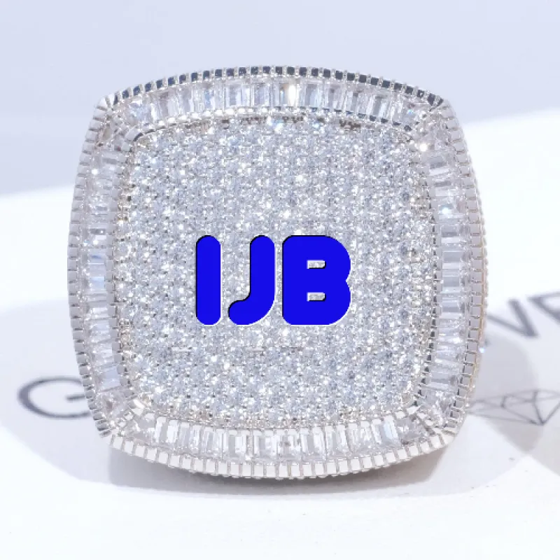 CUSTOM LETTER 3D ICED RING sold by The GUU Shop