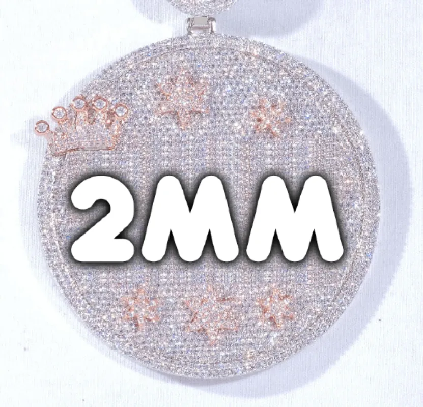 CUSTOM LETTER NECKLACE 3D BIG CROWN DISC sold by The GUU Shop