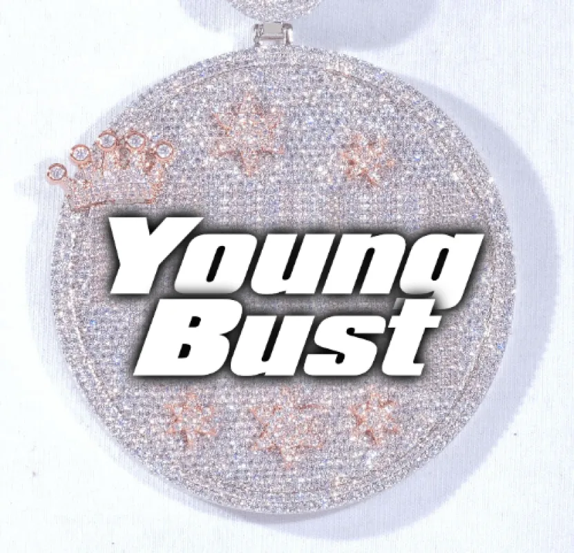 CUSTOM LETTER NECKLACE 3D BIG CROWN DISC sold by The GUU Shop