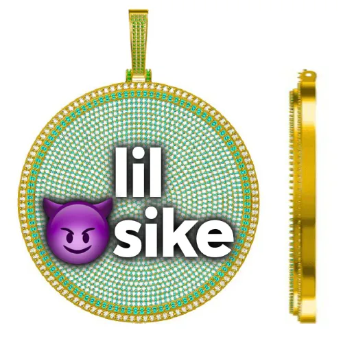 CUSTOM LETTER NECKLACE 3D BIG DISC sold by The GUU Shop