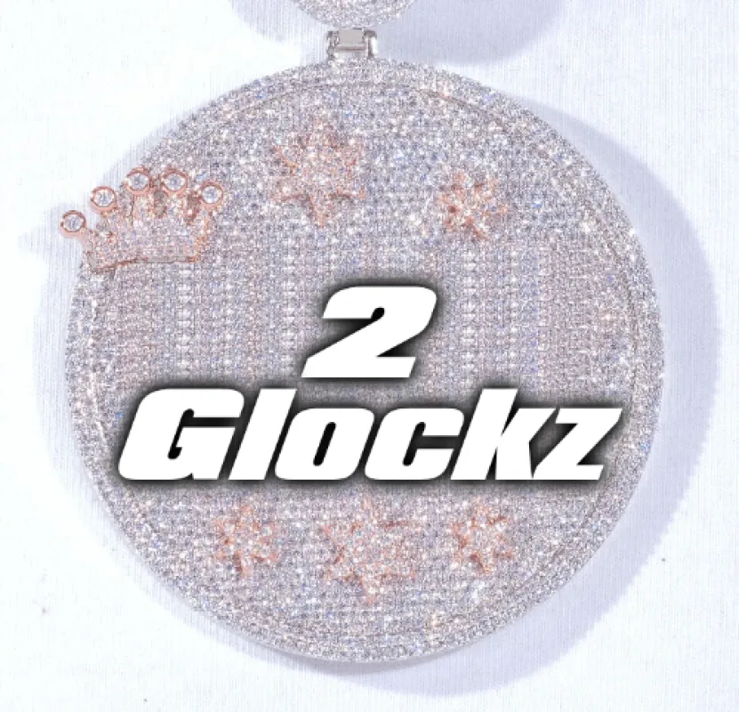 CUSTOM LETTER NECKLACE 3D BIG CROWN DISC sold by The GUU Shop