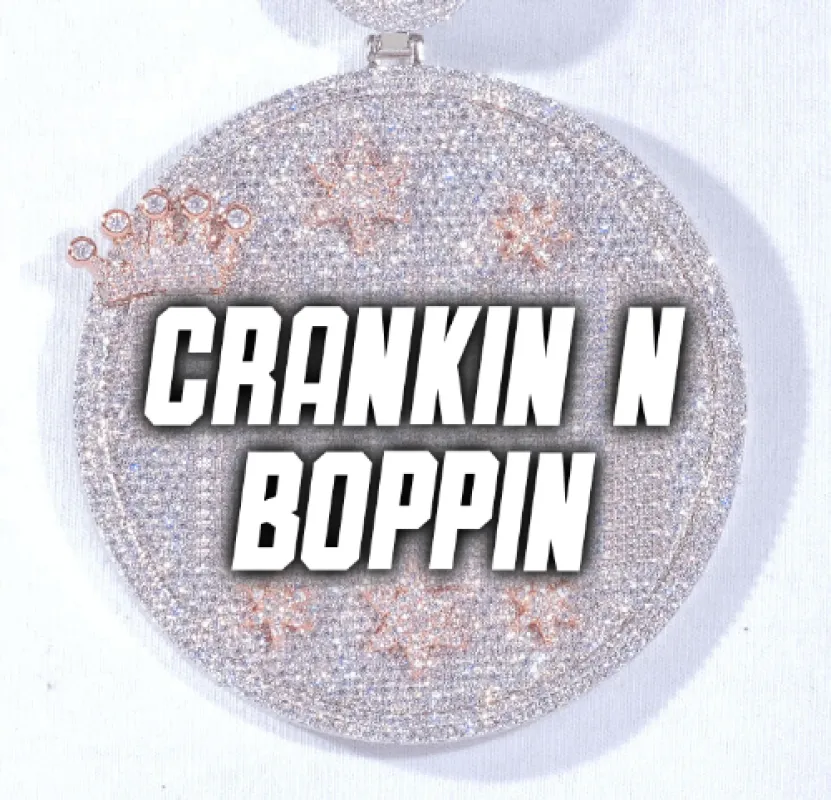 CUSTOM LETTER NECKLACE 3D BIG CROWN DISC sold by The GUU Shop