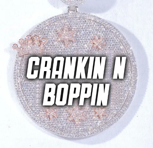 CUSTOM LETTER NECKLACE 3D BIG CROWN DISC sold by The GUU Shop