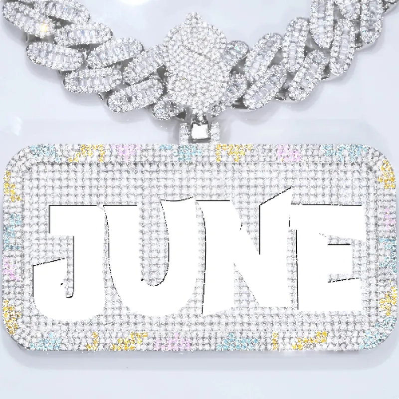 CUSTOM LETTER NECKLACE 3D COLORFUL SQUARE sold by The GUU Shop