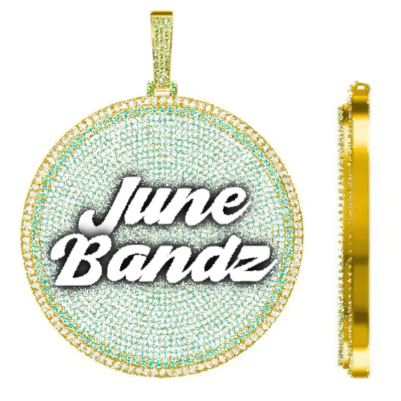 CUSTOM LETTER NECKLACE 3D BIG DISC sold by The GUU Shop