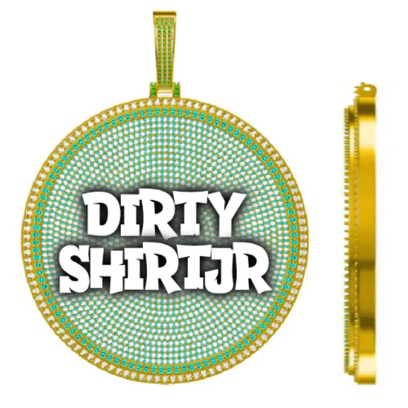 CUSTOM LETTER NECKLACE 3D BIG DISC sold by The GUU Shop