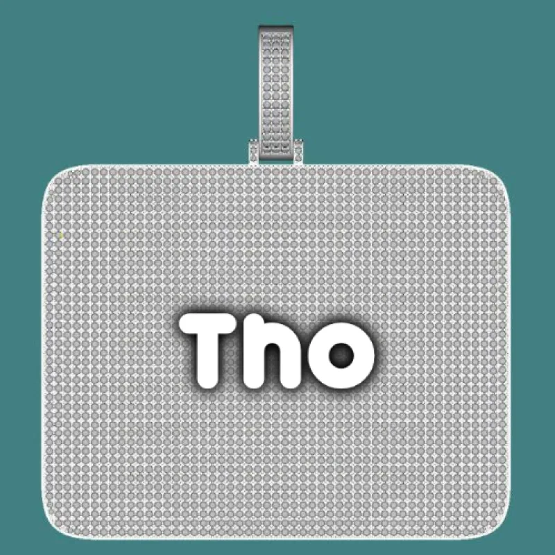 CUSTOM LETTER NECKLACE 3D BIG SQUARE sold by The GUU Shop