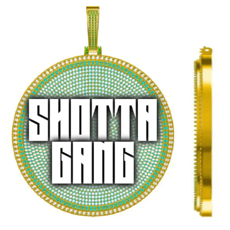 CUSTOM LETTER NECKLACE 3D BIG DISC sold by The GUU Shop