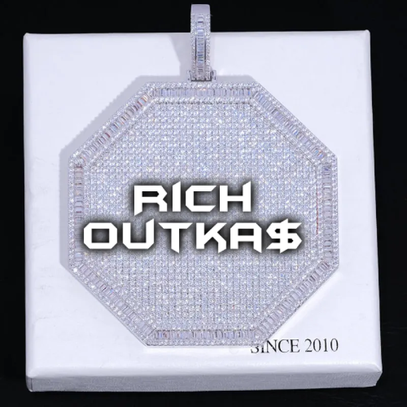 CUSTOM LETTER NECKLACE 3D BIG OCTAGON sold by The GUU Shop