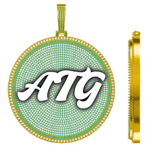 CUSTOM LETTER NECKLACE 3D BIG DISC sold by The GUU Shop