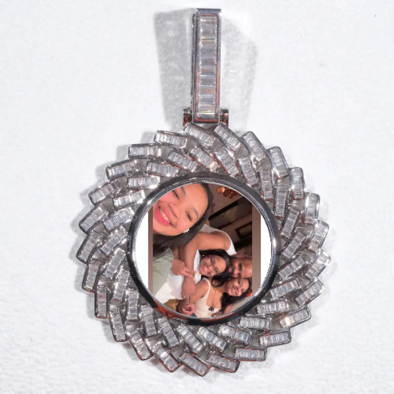 Large 3D Baguette Custom Picture Pendant sold by The GUU Shop
