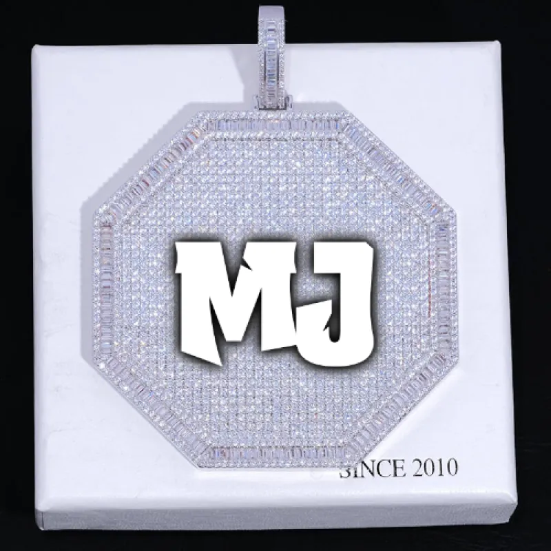 CUSTOM LETTER NECKLACE 3D BIG OCTAGON sold by The GUU Shop