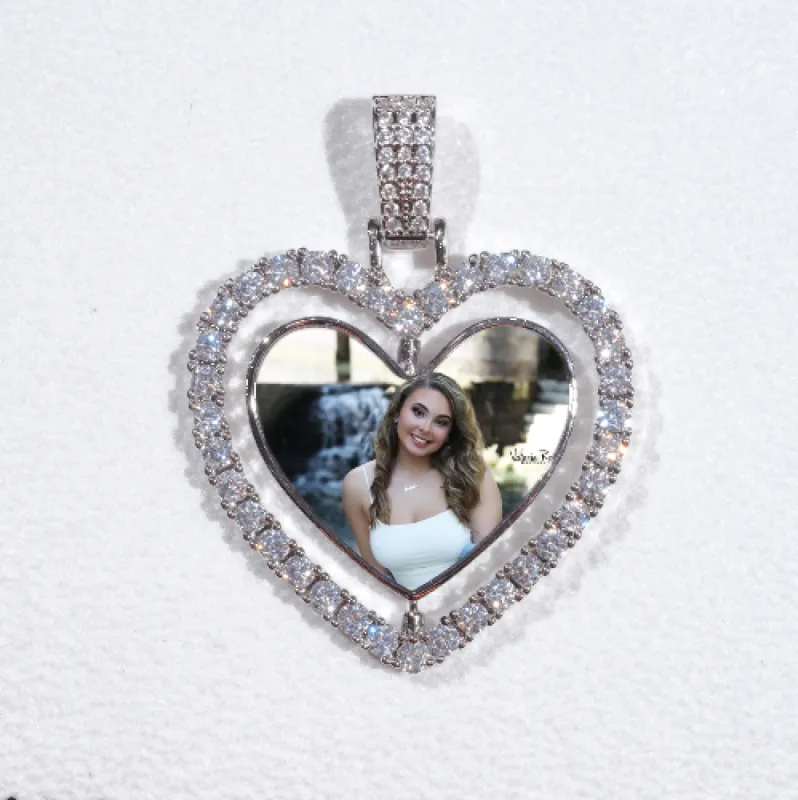 3D Spinning 2-Faced Heart Custom Picture Pendant sold by The GUU Shop