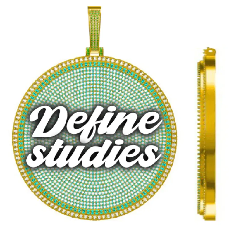 CUSTOM LETTER NECKLACE 3D BIG DISC sold by The GUU Shop