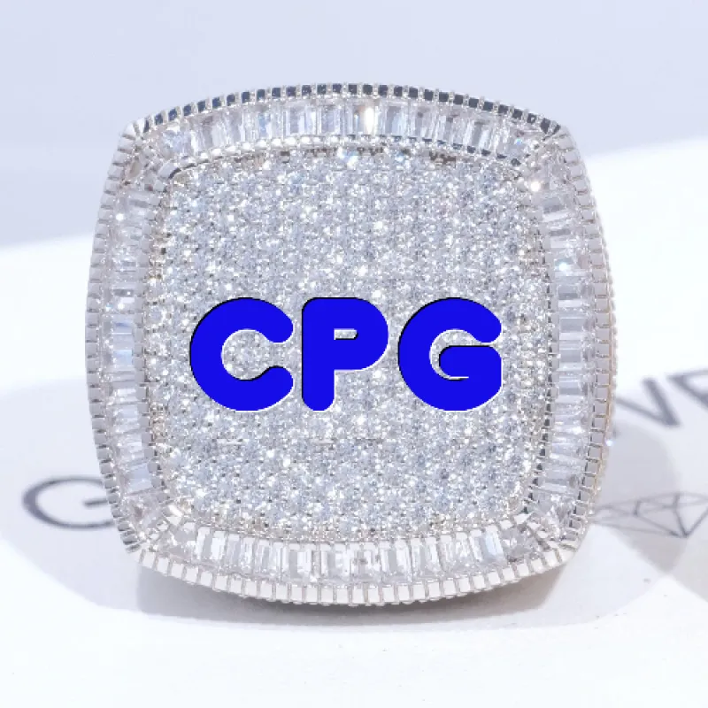 CUSTOM LETTER 3D ICED RING sold by The GUU Shop