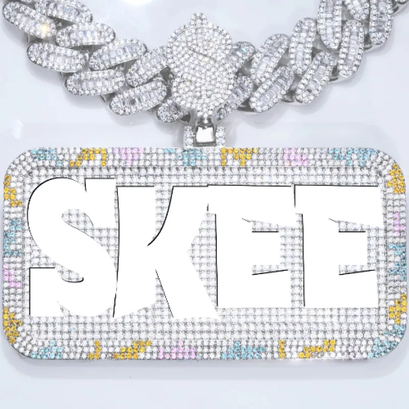 CUSTOM LETTER NECKLACE 3D COLORFUL SQUARE sold by The GUU Shop