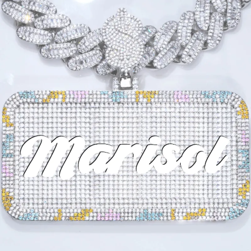 CUSTOM LETTER NECKLACE 3D COLORFUL SQUARE sold by The GUU Shop